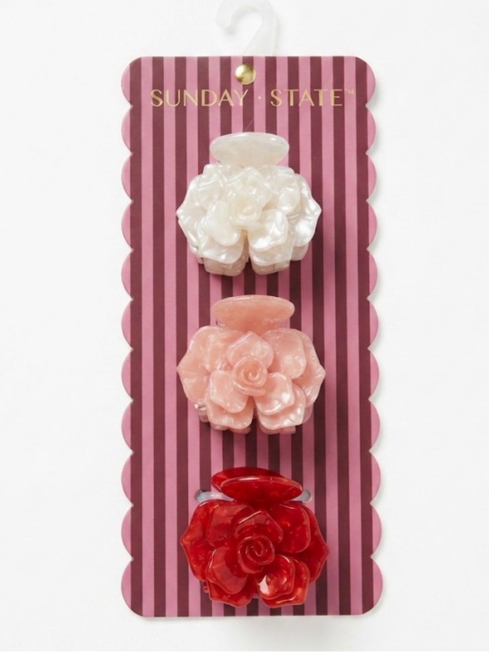 NWT ⚜️🌺⚜️ Sunday State Rose Bud Mini
Hair Claw Clip Set of 3